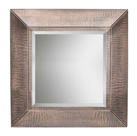 Square Wall Mirror with Croc Pattern Frame in Copper Finish Home & Garden Kings Warehouse 