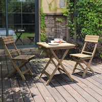 SquareTable Folding Bistro Set Solid Fir Wood Table Garden Outdoor Lounge Home & Garden Kings Warehouse 