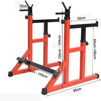 Squat Rack Barbell Rack Dip Station Home Fitness GYM Bench Press Bar Weight Lifting Strength Training Kings Warehouse 