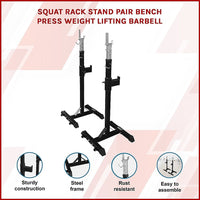 Squat Rack Stand Pair Bench Press Weight Lifting Barbell Sports & Fitness Kings Warehouse 