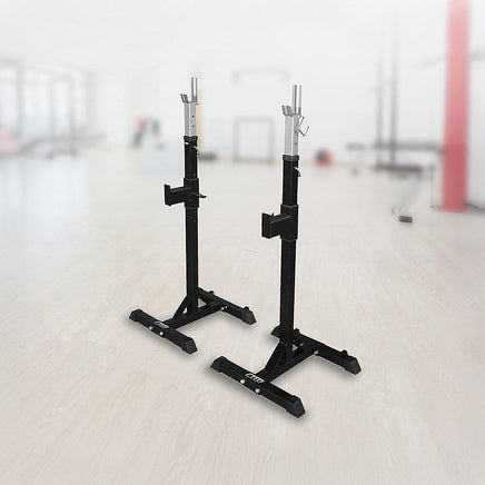 Squat Rack Stand Pair Bench Press Weight Lifting Barbell Sports & Fitness Kings Warehouse 