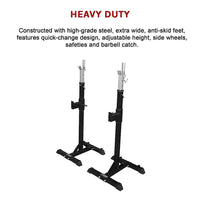 Squat Rack Stand Pair Bench Press Weight Lifting Barbell Sports & Fitness Kings Warehouse 