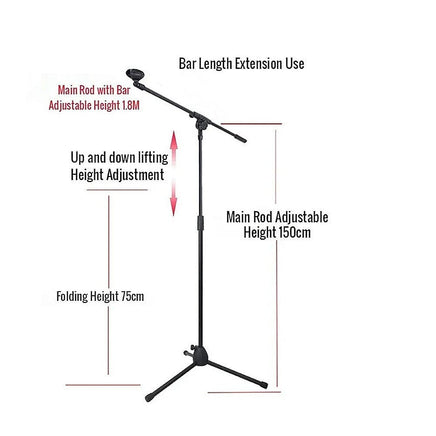 Stage Stands Tripod Mic Stand with Boom 2-Pack Audio & Video Kings Warehouse 