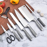 Stainless Steel 8PC Kitchen Chef Knife Block Set Knives Scissor Sharpener AU Home & Garden Kings Warehouse 