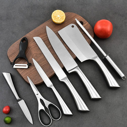 Stainless Steel 8PC Kitchen Chef Knife Block Set Knives Scissor Sharpener AU Home & Garden Kings Warehouse 