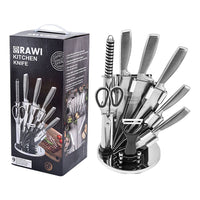 Stainless Steel 8PC Kitchen Chef Knife Block Set Knives Scissor Sharpener AU Home & Garden Kings Warehouse 