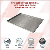 Stainless Steel BBQ Grill Hot Plate 48 X 39CM Premium 304 Grade Kings Warehouse 