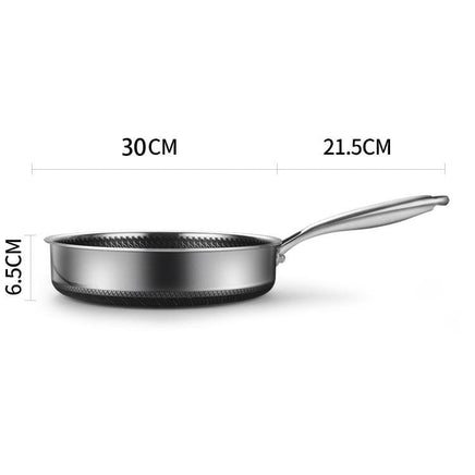 Stainless Steel Frying Pan Non-Stick Cooking Frypan Cookware 30cm Honeycomb Double Sided Home & Garden Kings Warehouse 