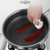 Stainless Steel Frying Pan Non-Stick Cooking Frypan Cookware 32cm Honeycomb Double Sided Furniture Kings Warehouse 
