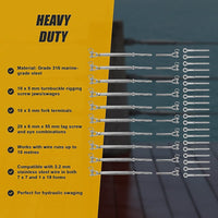 Stainless Steel Wire Rope DIY Balustrade Kit Jaw/Swage Fork Turnbuckle - 10 pack Home & Garden Kings Warehouse 
