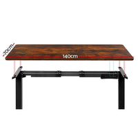 Standing Desk Electric Adjustable Sit Stand Desks Black Brown 140cm Furniture Kings Warehouse 