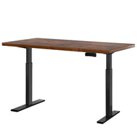 Standing Desk Electric Adjustable Sit Stand Desks Black Brown 140cm Furniture Kings Warehouse 