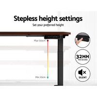 Standing Desk Electric Adjustable Sit Stand Desks Black Walnut 140cm Kings Warehouse 