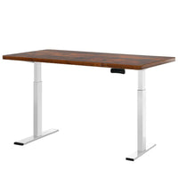 Standing Desk Electric Height Adjustable Sit Stand Desks White Brown Furniture Kings Warehouse 