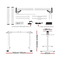 Standing Desk Electric Height Adjustable Sit Stand Desks White Oak 140cm Kings Warehouse 