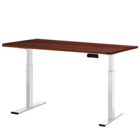 Standing Desk Electric Height Adjustable Sit Stand Desks White Walnut Kings Warehouse 