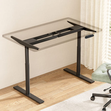 Standing Desk Frame Only Dual Motor Motorised Adjustable 125KG Load Black Furniture Kings Warehouse 