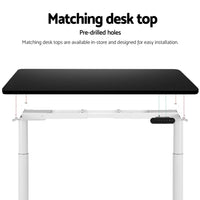 Standing Desk Frame Only Dual Motor Motorised Adjustable 125KG Load White Furniture Kings Warehouse 