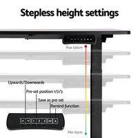 Standing Desk Frame Only Dual Motor Motorised Black Furniture Kings Warehouse 