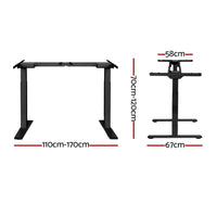 Standing Desk Frame Only Dual Motor Motorised Black Furniture Kings Warehouse 