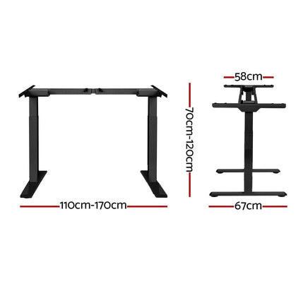 Standing Desk Frame Only Dual Motor Motorised Black Furniture Kings Warehouse 
