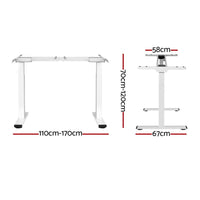 Standing Desk Frame Only Dual Motor Motorised White Furniture Kings Warehouse 