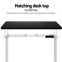 Standing Desk Frame Only Dual Motor Motorised White Furniture Kings Warehouse 