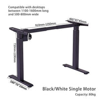 Standing Desk Height Adjustable Sit Stand Motorised Dual Black Motors Frame Top Furniture Kings Warehouse 