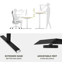 Standing Desk Height Adjustable Sit Stand Motorised Dual Black Motors Frame Top Furniture Kings Warehouse 