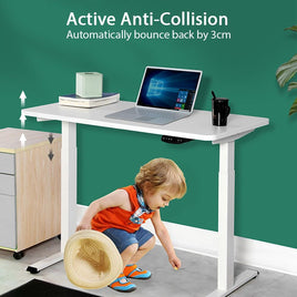 Standing Desk Height Adjustable Sit Stand Motorised White Dual Motors Frame Top Furniture Kings Warehouse 