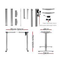 Standing Desk Motorised 120CM White Furniture Kings Warehouse 