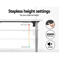 Standing Desk Motorised 120CM White Furniture Kings Warehouse 