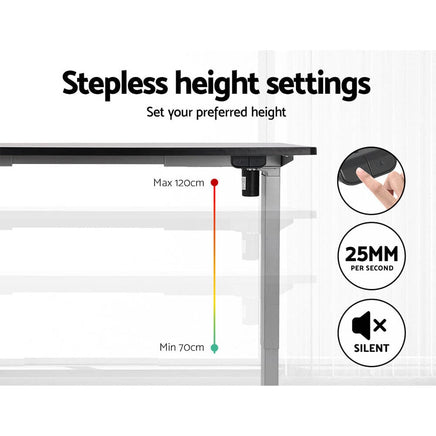 Standing Desk Motorised 140CM Black Furniture Kings Warehouse 