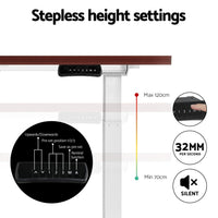 Standing Desk Motorised Dual Motor 120CM Walnut Furniture Kings Warehouse 