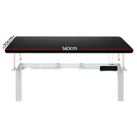 Standing Desk Motorised Dual Motor 140CM Black Furniture Kings Warehouse 