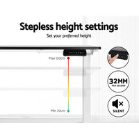 Standing Desk Motorised Dual Motor 140CM Black Furniture Kings Warehouse 