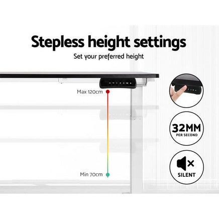 Standing Desk Motorised Dual Motor 140CM Black Furniture Kings Warehouse 