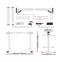 Standing Desk Motorised Dual Motor 140CM Black Furniture Kings Warehouse 