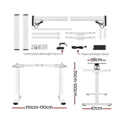 Standing Desk Motorised Dual Motor 140CM Black Furniture Kings Warehouse 