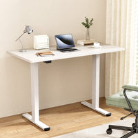 Standing Desk Motorised Dual Motor 140CM White Furniture Kings Warehouse 