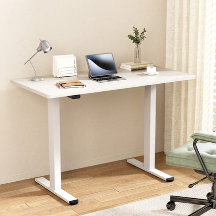 Standing Desk Motorised Dual Motor 140CM White Furniture Kings Warehouse 