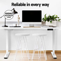 Standing Desk Motorised Dual Motor 140CM White Furniture Kings Warehouse 