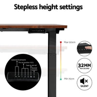 Standing Desk Motorised Dual Motor Rustic Brwon 120CM Furniture Kings Warehouse 