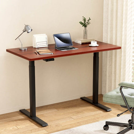 Standing Desk Motorised Dual Motor Walnut 120CM Furniture Kings Warehouse 