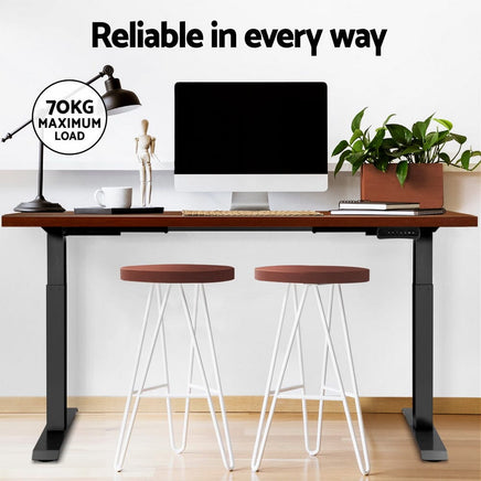 Standing Desk Motorised Dual Motor Walnut 140CM Furniture Kings Warehouse 