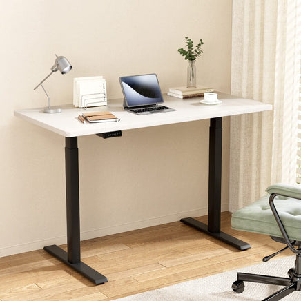 Standing Desk Motorised Dual Motor White 140CM Furniture Kings Warehouse 