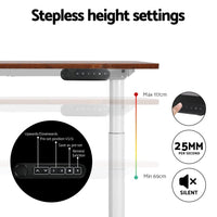 Standing Desk Motorised Electric Dual Motor 120CM Rustic Brown Furniture Kings Warehouse 