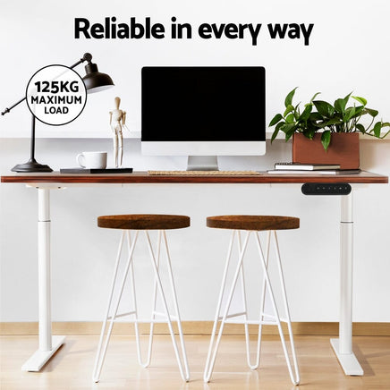 Standing Desk Motorised Electric Dual Motor 120CM Rustic Brown Furniture Kings Warehouse 