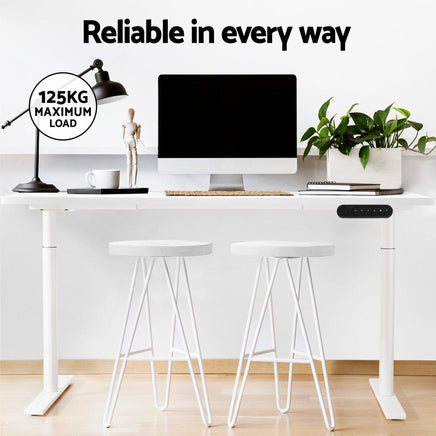 Standing Desk Motorised Electric Dual Motor 120CM White Furniture Kings Warehouse 