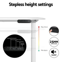 Standing Desk Motorised Electric Dual Motor 120CM White Furniture Kings Warehouse 